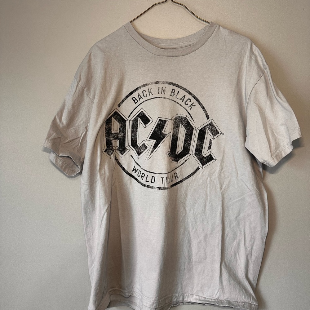AC/DC White Graphic T-Shirt world tour